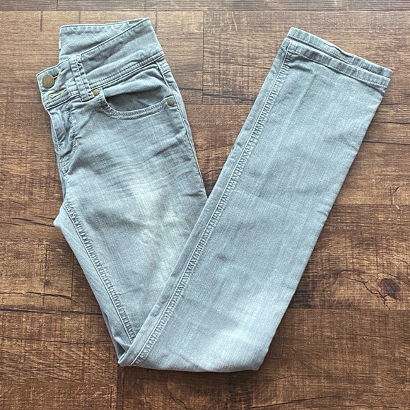 slim straight grey jeans